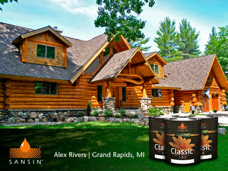 Log Home with Sansin Classic Enviro Stain