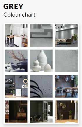 Grey Colour Chart