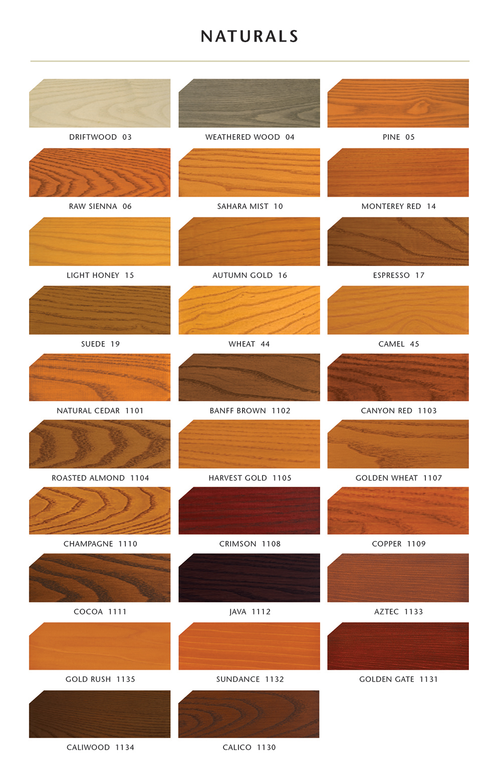 Sansin Naturals Exterior Stain Colours