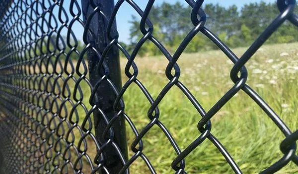 Black Chain Link Close Up Black Chain link fence